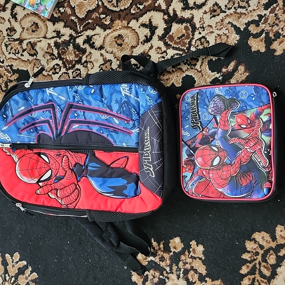 Spider-Man Backpack & Lunchbox Set;Black/Red/Blue